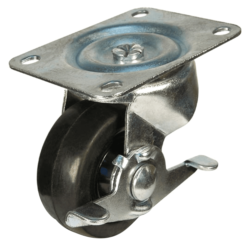 3" General Duty Soft Rubber Swivel Caster with Brake - Dh Casters International
