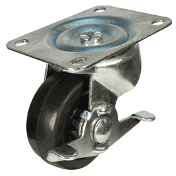 3" General Duty Soft Rubber Swivel Caster with Brake - Dh Casters International
