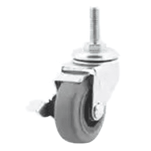 2" Light Duty Non-Marking Gray Swivel Caster with Brake - Dh Casters International