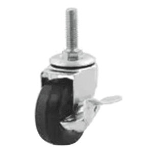 2" Light Duty Threaded Stem Rubber Swivel Caster with Brake - Dh Casters International