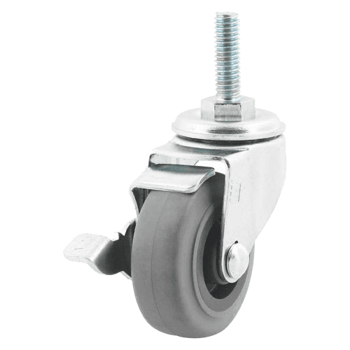 2" Non-Marking Gray Swivel Caster with Brake for Smooth & Hard Surfaces - Dh Casters International