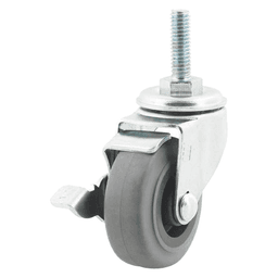 2" Non-Marking Gray Swivel Caster with Brake for Smooth & Hard Surfaces - Dh Casters International