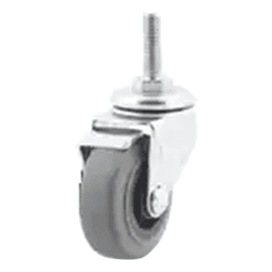 3 inch light duty threaded stem non-marking gray swivel caster with embossed zinc plated finish