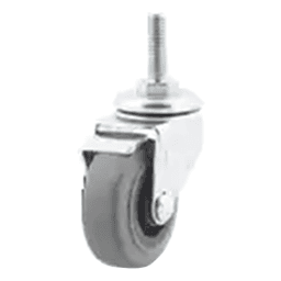 3 inch light duty threaded stem non-marking gray swivel caster with embossed zinc plated finish