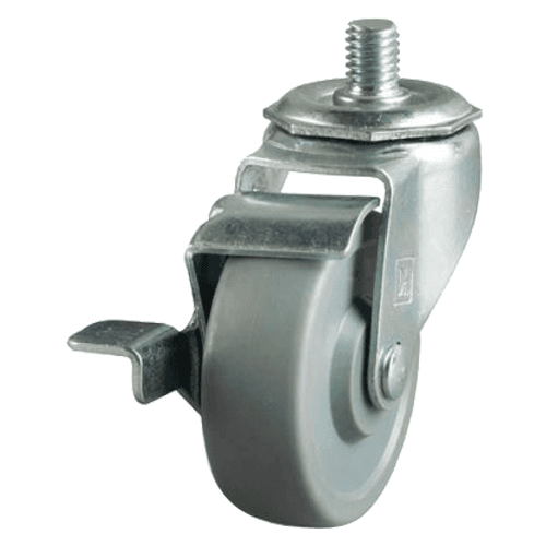 3 inch non-marking rubber swivel caster with brake