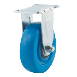 Dh Casters International 3-1/2" Non-Marking Solid Polyurethane Blue Rigid Caster for Shop Carts & Equipment