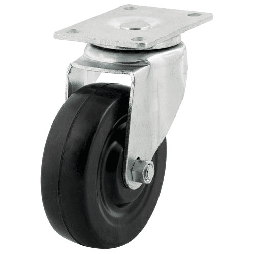 4" Light Medium Duty Rubber Swivel Caster for Industrial Applications