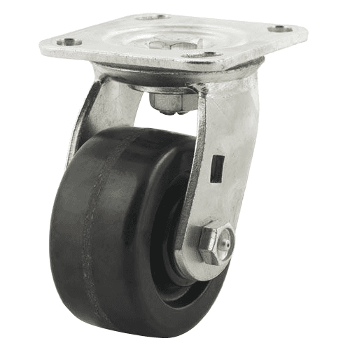 4" Heavy Duty Phenolic Rigid Caster - Chemical and Impact Resistant Wheel