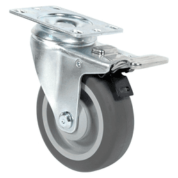 4" C-ML Light-Medium Duty Thermoplastic Rubber Swivel Caster with Total Lock Brake Main - Image