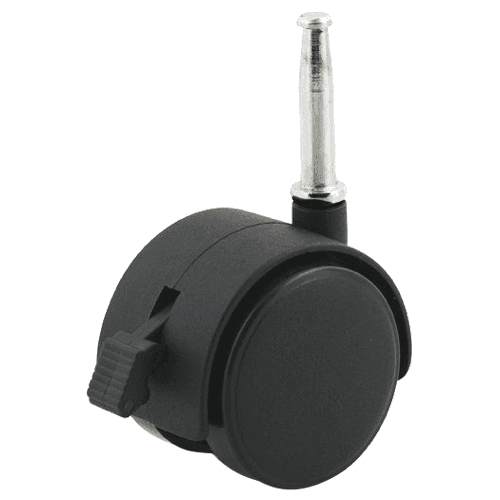 2" Light Duty Twin Wheel Stem/Socket Nylon Swivel Caster with Brake by Dh Casters International