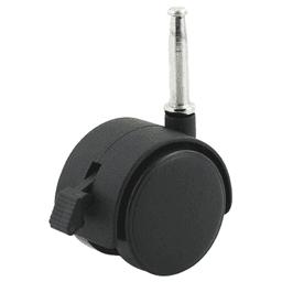2" Light Duty Twin Wheel Stem/Socket Nylon Swivel Caster with Brake by Dh Casters International