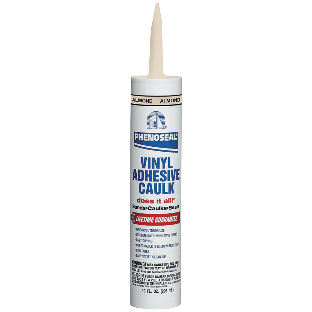 Phenoseal All-Purpose Vinyl Adhesive Caulk, 10 Fl oz Cartridge, Translucent - Alt Image 1