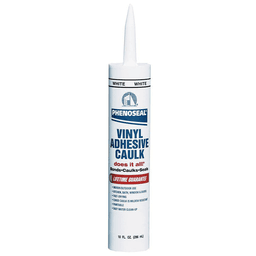 Phenoseal All-Purpose Vinyl Adhesive Caulk, 10 Fl oz Cartridge, White - Main Image