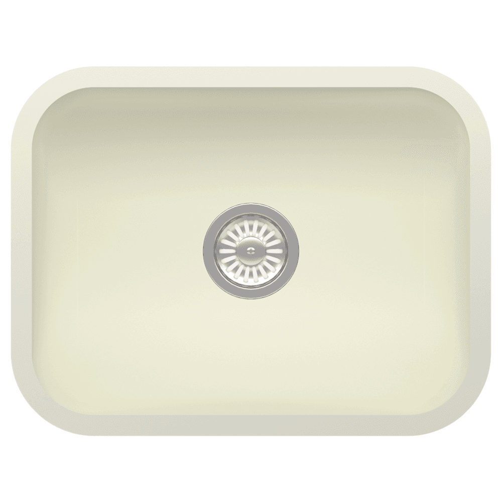 Acrylic undermount kitchen sink in natural white finish