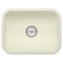 Acrylic undermount kitchen sink in natural white finish