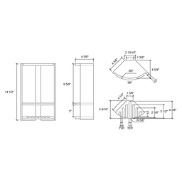 4-5/8" x 14-1/2" Corner Caddy with Shelf, Luna Main - Image