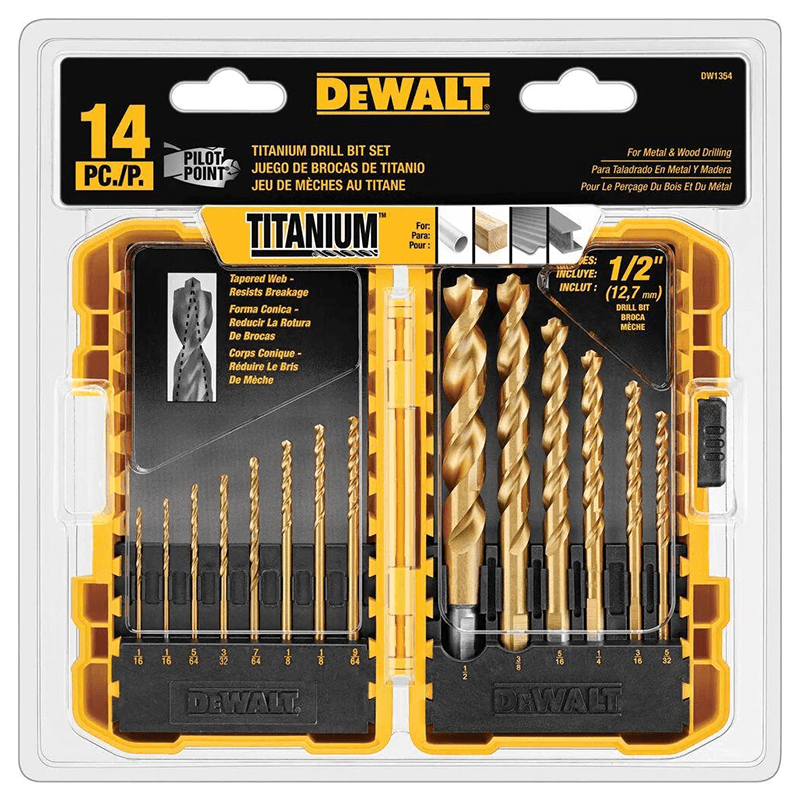 14-Piece Titanium Pilot Point Drill Bit Set - Alt Image 1