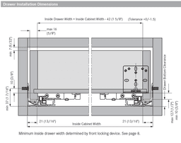 Bottom View of 9" Dynapro 16 2D Undermount Drawer Slide for 5/8" Material, 100lb Capacity Full Extension Soft-Closing