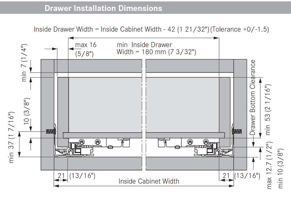 24" Dynapro 16 3D Undermount Drawer Slide for 5/8" Material, 132lb Capacity Full Extension Soft-Closing - Grass Image 1