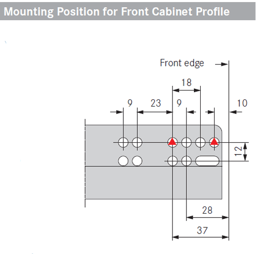 Grass Dynapro 19 3D undermount drawer slide - Bottom view