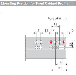 Grass Dynapro 19 3D undermount drawer slide - Bottom view
