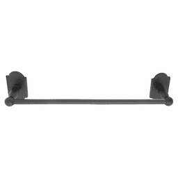 12" Sandcast Bronze #2 Rosette Towel Bar, Flat Black Bronze Main - Image