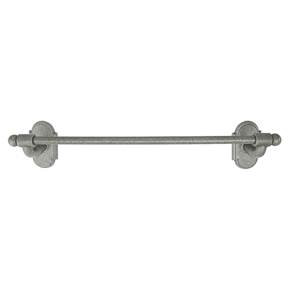 12" Wrought #2 Rosette Towel Bar, Flat Black Steel Main - Image