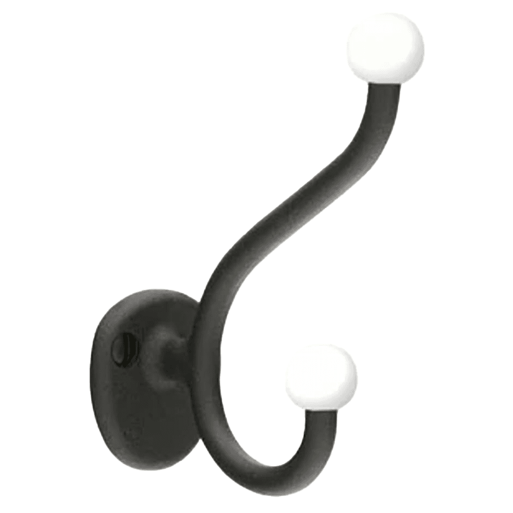 3-13/16" Wrought Robe Hook, Flat Black Steel Main - Image