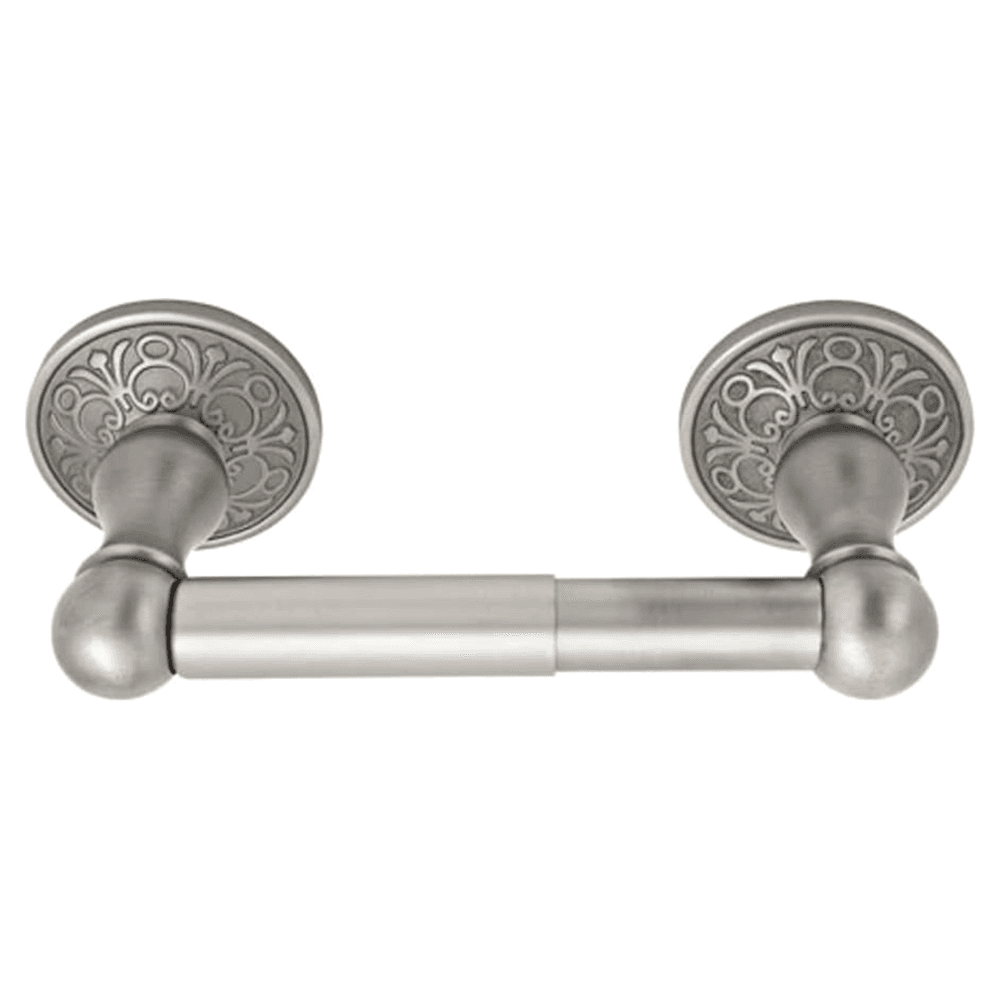 6" Traditional Regular Rosette Brass Spring Rod Paper Holder, Polished Brass Main - Image