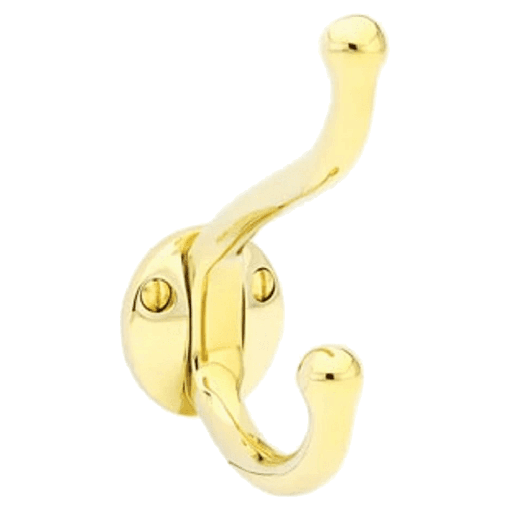4" Traditional Robe Hook, Satin Brass Main - Image