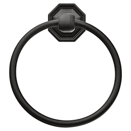 Tuscany Bronze #11 Rosette Towel Ring, Flat Black Bronze Main - Image