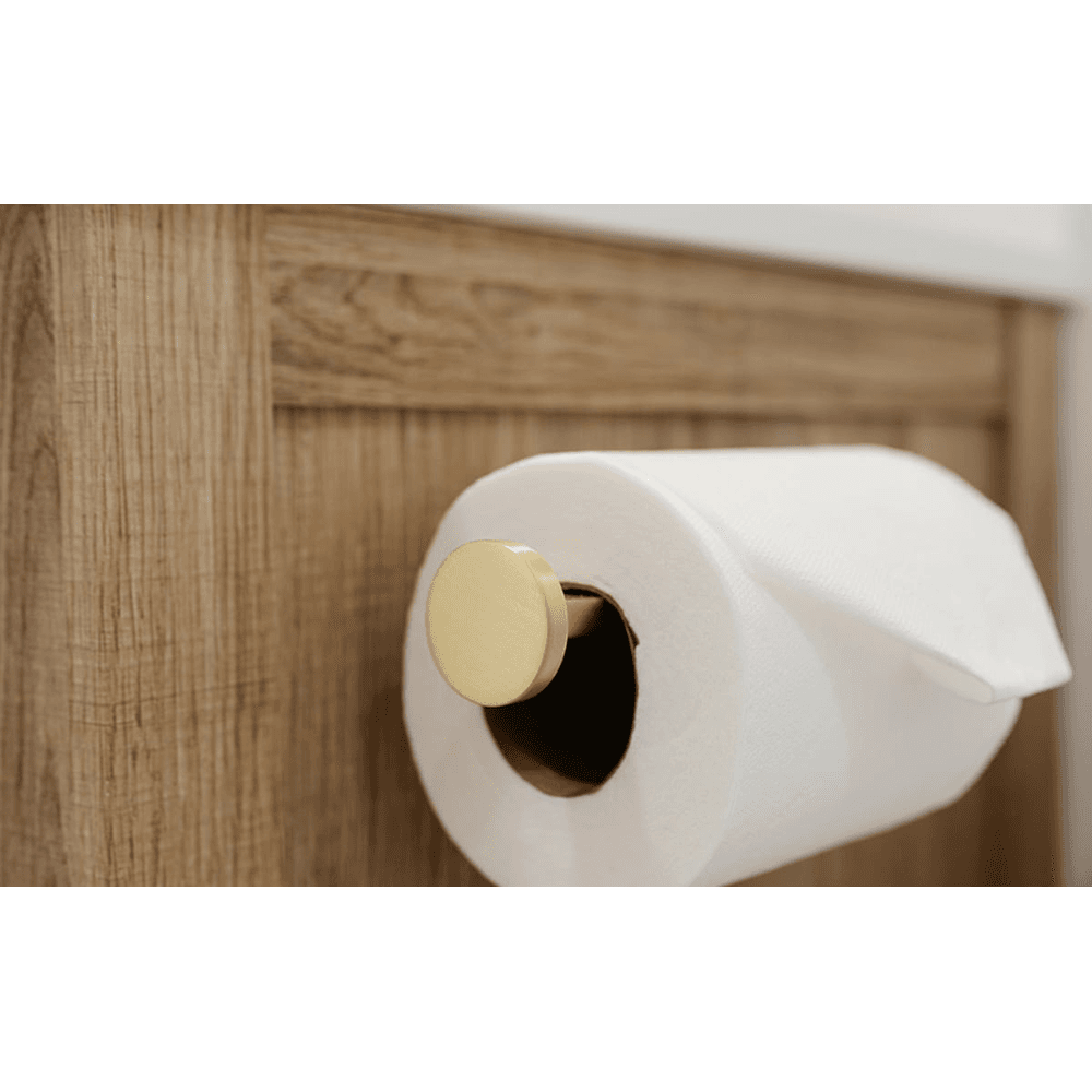 6-3/8" Modern Wilshire Rosette Brass Bar Paper Holder, Satin Nickel Alt 3 - Image