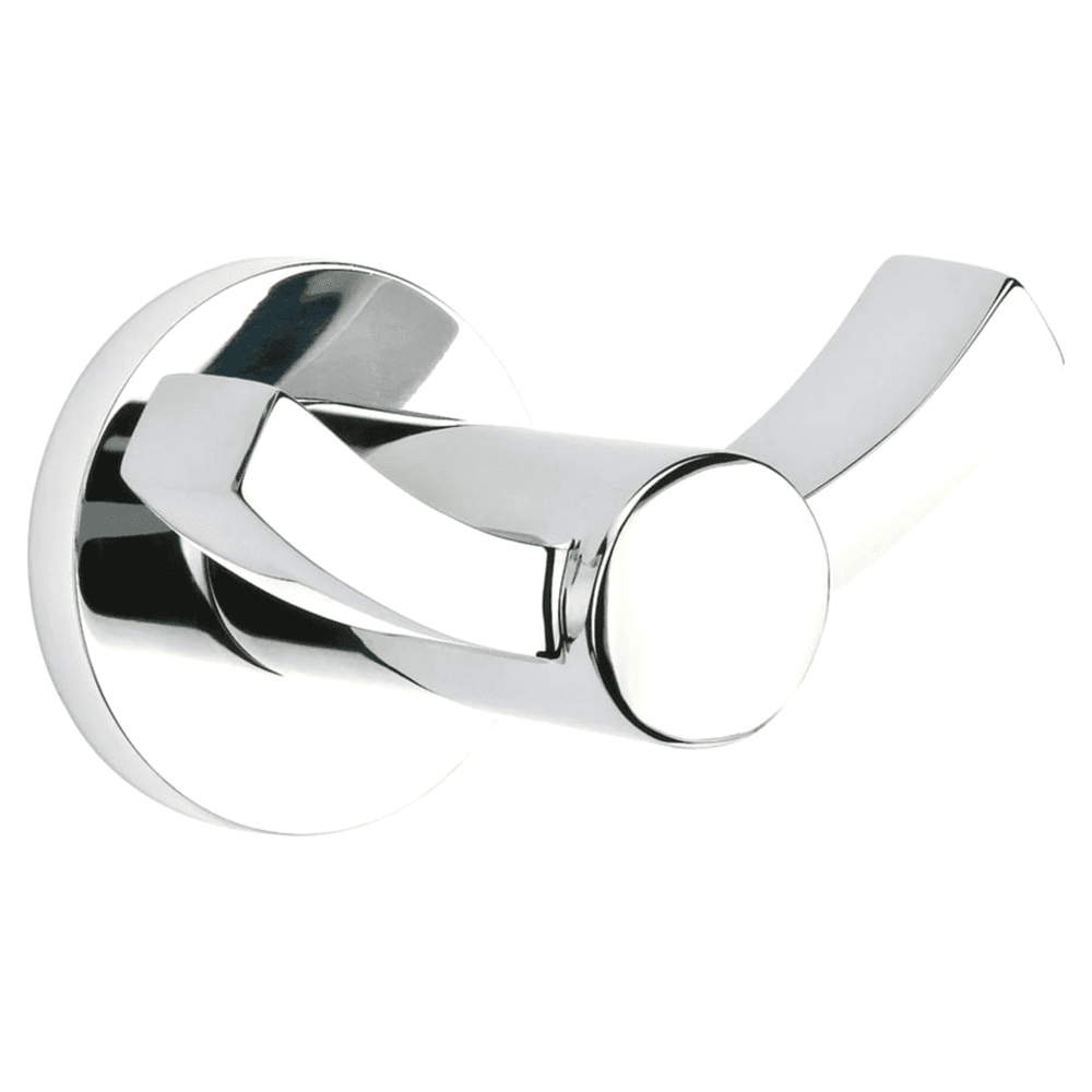 Modern Double Hook, Unlacquered Brass Main - Image