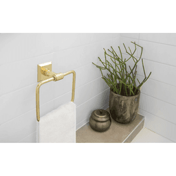 Transitional Small Regular Rosette Towel Ring, Polished Chrome Alt 1 - Image