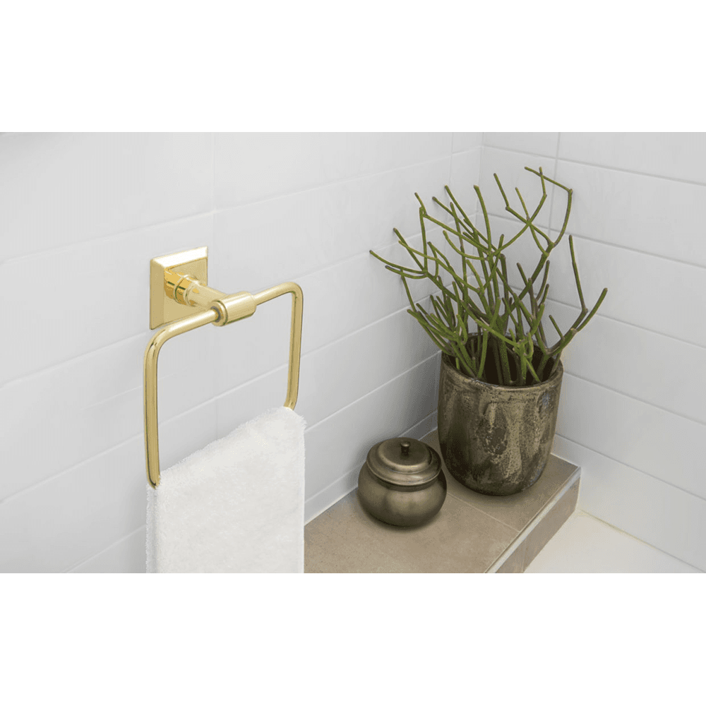 Transitional Small Regular Rosette Towel Ring, Oil Rubbed Bronze Alt 1 - Image