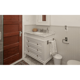 6-7/8" Transitional Rope Rosette Brass Bar Paper Holder, Satin Nickel Alt 1 - Image