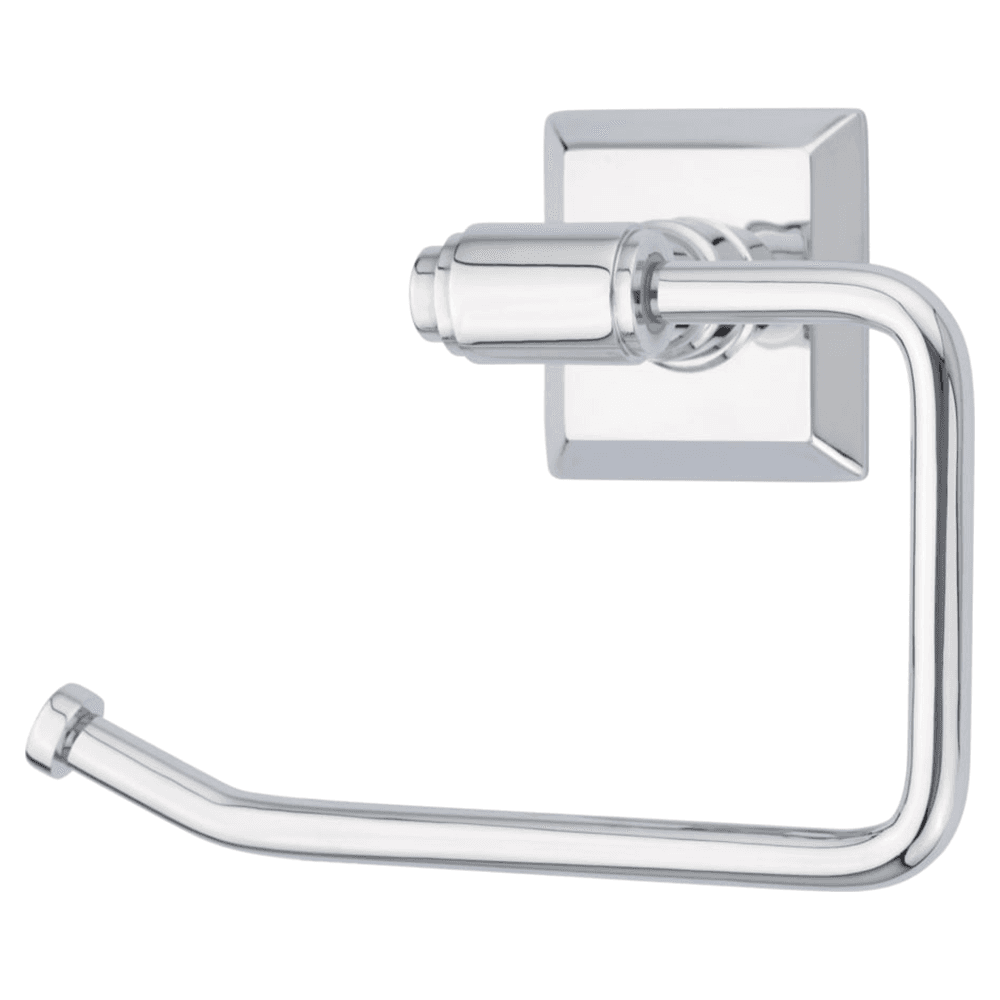 6-7/8" Transitional Ribbon and Reed Rosette Brass Bar Paper Holder, Unlacquered Brass Main - Image