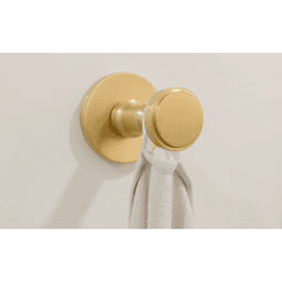 4-3/8" Transitional #8 Rosette Single Hook, Unlacquered Brass Alt 1 - Image