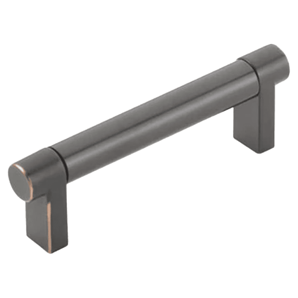 3-1/2" Select Rectangular Stem Smooth Cabinet Pull, Satin Nickel/Oil Rubbed Bronze  Main - Image