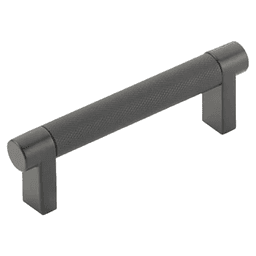 3-1/2" Select Rectangular Knurled Cabinet Pull, Flat Black/Satin Copper Main - Image