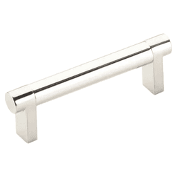 3-1/2" Select Rectangular Stem Smooth Cabinet Pull, Polished Chrome/Polished Nickel Main - Image