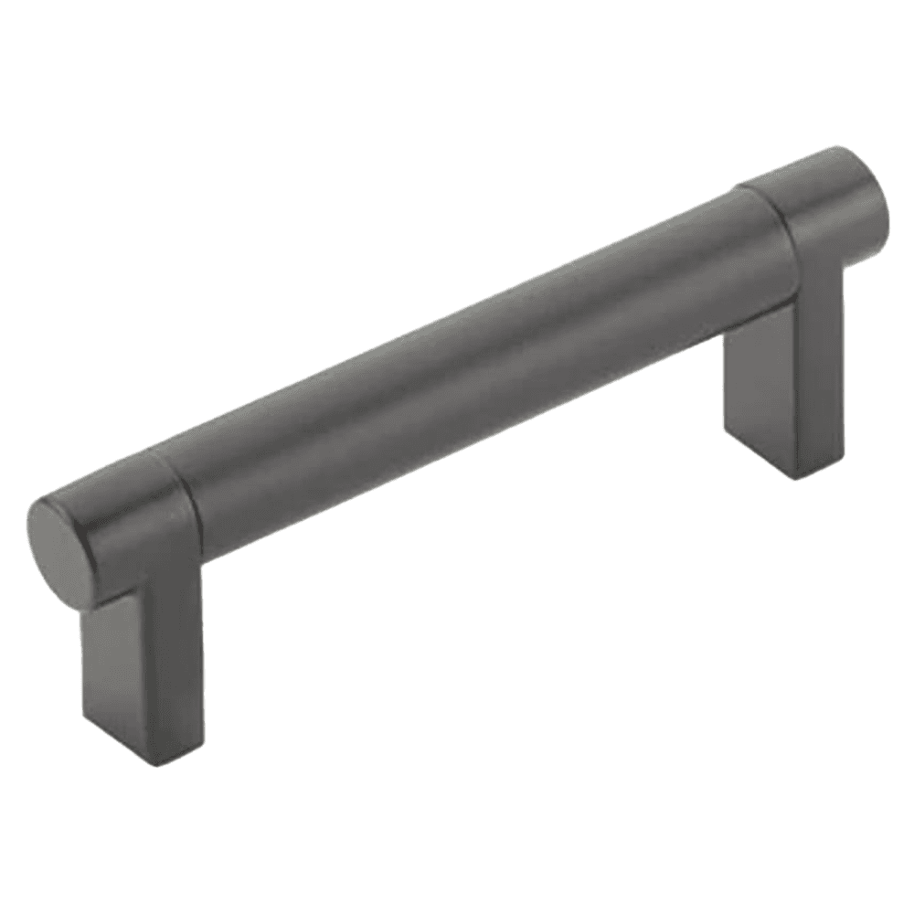 3-1/2" Select Rectangular Stem Smooth Cabinet Pull, Polished Chrome/Flat Black Main - Image