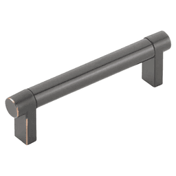 4" Select Rectangular Stem Smooth Cabinet Pull, Polished Chrome/Oil Rubbed Bronze  Main - Image