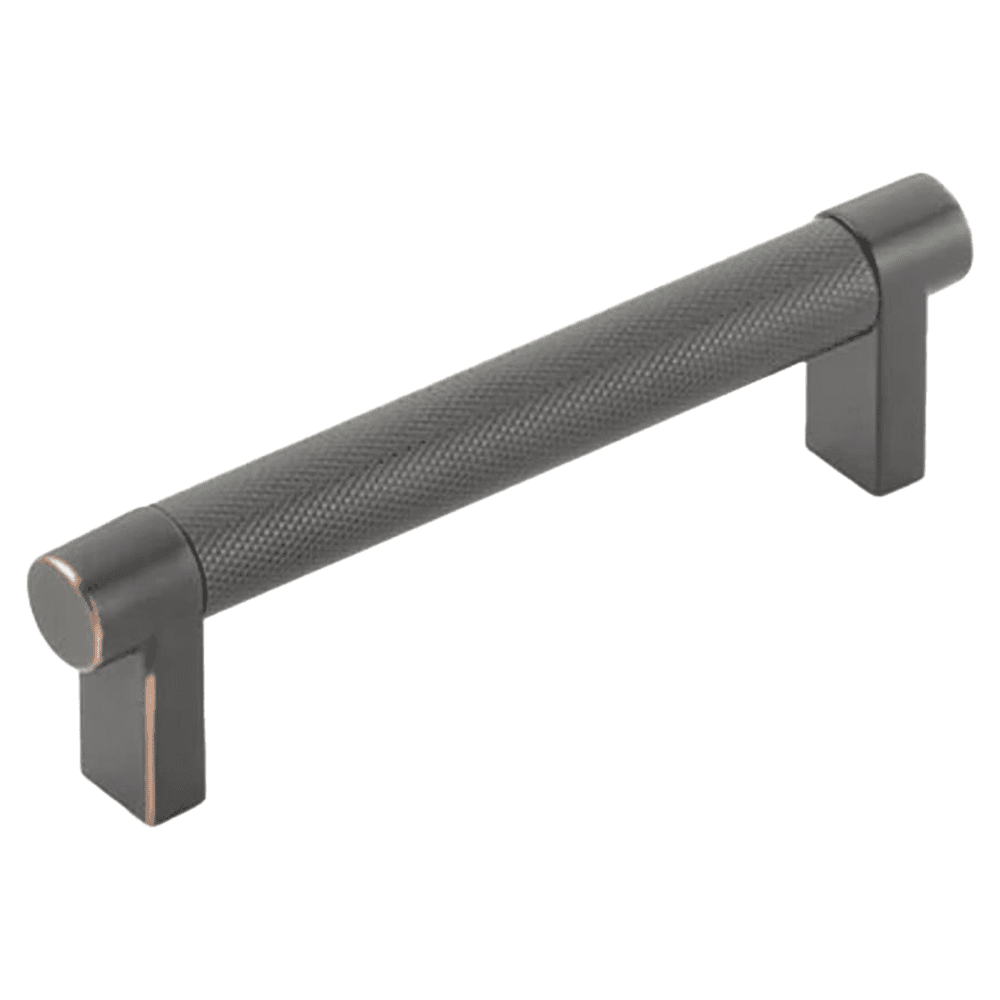 4" Select Rectangular Stem Knurled Cabinet Pull, Oil Rubbed Bronze/Satin Copper Main - Image