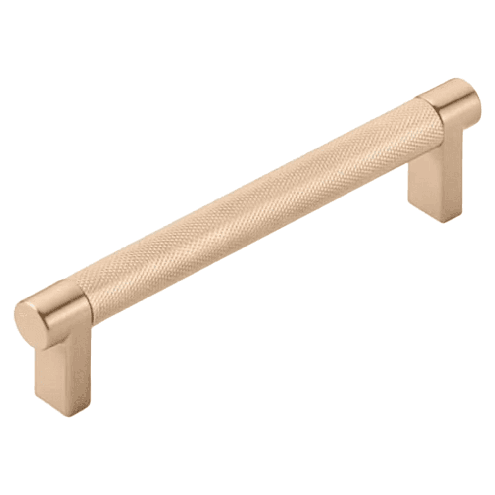 5" Select Rectangular Stem Knurled Cabinet Pull, Satin Copper/Satin Copper Main - Image