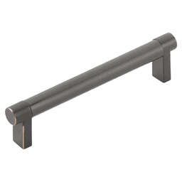 5" Select Rectangular Stem Knurled Cabinet Pull, Oil Rubbed Bronze/Satin Copper Main - Image