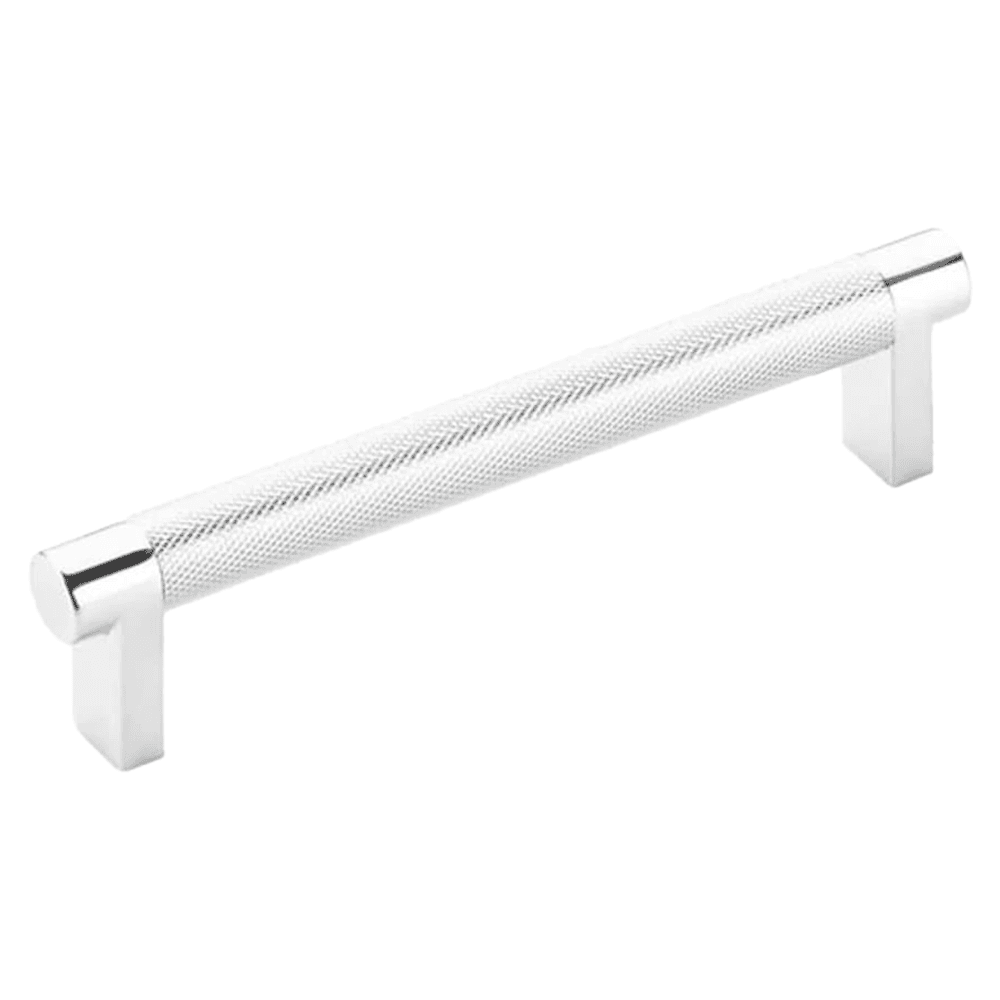 5" Select Rectangular Stem Knurled Cabinet Pull, Polished Chrome/Satin Copper Main - Image