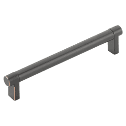 6" Select Rectangular Stem Smooth Cabinet Pull, Polished Nickel/Oil Rubbed Bronze  Main - Image