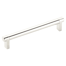 6" Select Rectangular Stem Smooth Cabinet Pull, Satin Copper/Polished Nickel Main - Image
