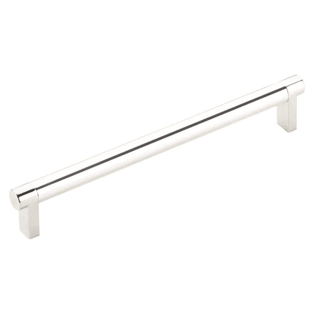 8" Select Rectangular Stem Smooth Cabinet Pull, Satin Brass/Polished Nickel Main - Image
